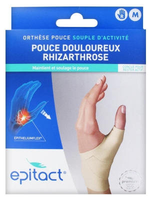 Epitact Órtese de Polegar Flexível de Atividade Polegar Dolorido Rizartrose Mão Direita - Tamanho: M