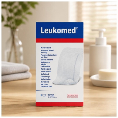 Essity Leukomed 5 Medicazioni Assorbenti non Tessute 8 x 15 cm