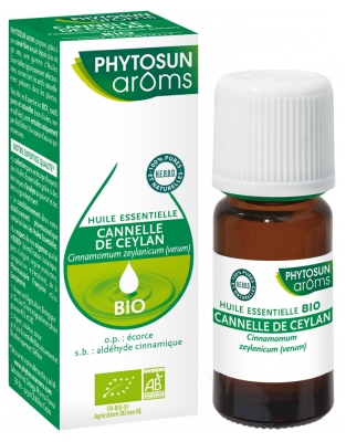 Phytosun Arôms Huile Essentielle Cannelle de Ceylan (Cinnanomum zeylinacum (venum)) Bio 5 ml