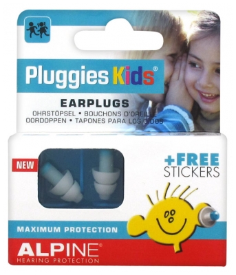 Alpine Hearing Protection Pluggies Kids Bouchons d'Oreille + Stickers Gratuits