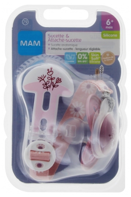 MAM Anatomic Silicone Soother 6 Months and + Soother Holder