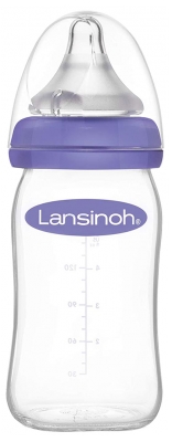 Mamadeira de Vidro Natural Wave Débit Lento 160 ml Lansinoh