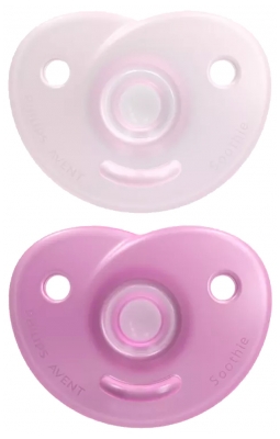 Avent Soothie 2 Orthodontic Dummies 0-6 Months - Colour: Pink