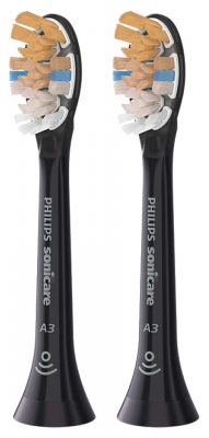 Philips Sonicare A3 Premium 2 Testine di Ricambio Morbide - Colore: Nero HX9092/11