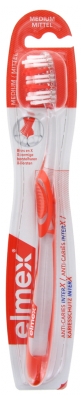 Elmex Protection Caries Brosse à Dents InterX Medium - Couleur : Rouge Orangé