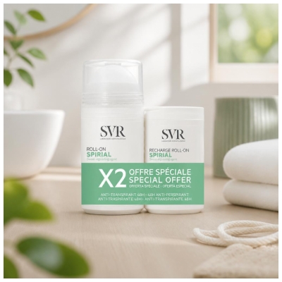 SVR Spirial 48H Anti-transpirant Roll-On 50 ml + Navulling Roll-On 50 ml