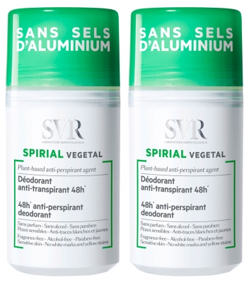 SVR Spirial Rostlinný Deodorant Antiperspirant Roll-on Balení 2 x 50 ml