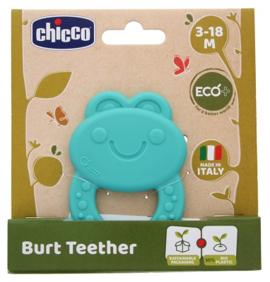 Chicco Teething Ring Frog Burt Eco+ 3-18 Months - Colour: Turquoise