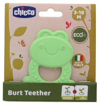 Chicco Burt Eco+ Rana da Dentizione 3-18 Mesi - Colore: Verde chiaro