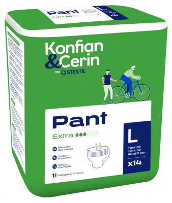 Stentil Konfian & Cerin Pant Extra 14 Cuecas Absorventes para Adultos Tamanho L