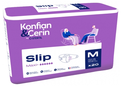Stentil Konfian & Cerin Slip Maxi+ 20 Changes Complets pour Adultes Taille M