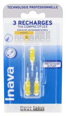 Inava Trio Brossettes 3 Recharges pour Trio Compact/Flex - Taille : ISO2 1 mm