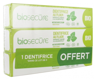 Biosecure Organic Fluoride Toothpaste 3 x 75ml 