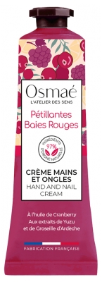 Osmaé Crème Mains et Ongles Pétillantes Baies Rouges 30 ml
