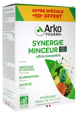 Arkopharma Arkofluides Organic Slimming Synergy 20 Phials + 10 Phials Offered