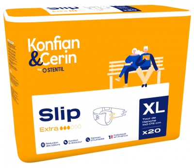 Stentil Konfian & Cerin Slip Extra 20 Changes Complets pour Adultes Taille XL