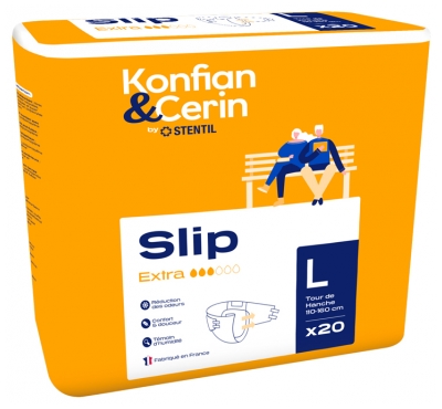 Stentil Konfian & Cerin Slip Extra 20 Changes Complets pour Adultes Taille L