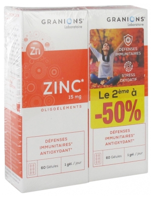 Granions Zinc 15 mg Lot de 2 x 60 Gélules