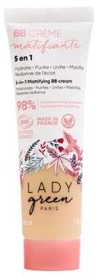 Lady Green 5in1 Organiczny Matujący Krem BB 30 ml - Barwa: Clair