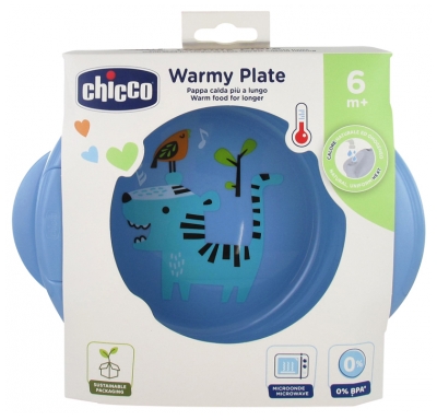 Chicco Keeping Warm Plate 6 Months and + - Model: Blue Tigerr