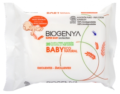 BioGenya Czyste Bawełniane Chusteczki dla Niemowląt 20 Chusteczek
