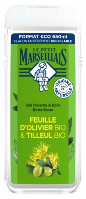 Gel de Duș & Baie Extra Blând Le Petit Marseillais Frunze de Măslin & Tilia Bio 650 ml