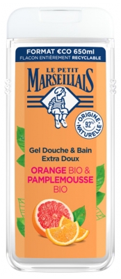 Le Petit Marseillais Gel Douche & Bain Extra Doux Orange & Pamplemousse Bio 650 ml