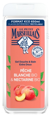 Gel de Duș & Baie Extra Blând cu Piersică Albă și Nectarine Bio Le Petit Marseillais 650 ml