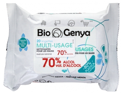 BioGenya 20 Salviette Multiuso 70% Vol. di Alcool