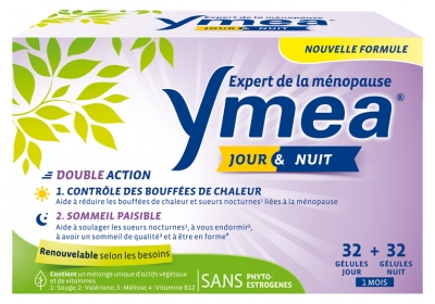 Ymea Menopause Day & Night Hot Flashes and Peaceful Sleep 64 Capsules