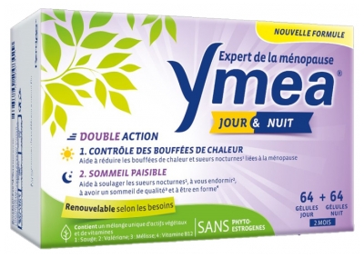 Ymea Menopause Day and Night Hot Flashes and Peaceful Sleep 128 Capsules