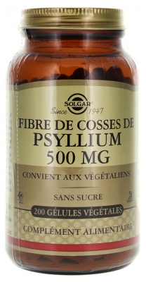 Solgar Psyllium Husk Fiber 500 mg 200 Vegetable Capsules