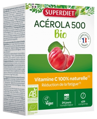 Superdiet Acerola 500 Bio 24 Comprimidos
