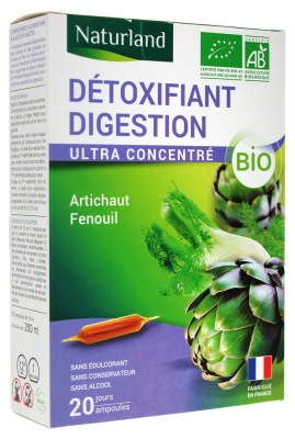 Naturland Organic Detoxifying Digestion 20 Drinkable Phials of 10ml
