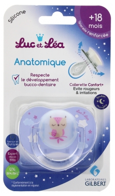 Luc et Léa Anatomical Silicone Pacifier with Ring 18 Months and + Special Night