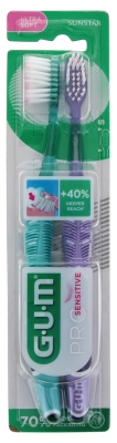 GUM Toothbrushes Pro Sensitive 510 Duo Pack - Colour: Green / Purple