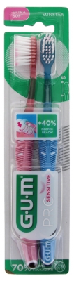 GUM Toothbrushes Pro Sensitive 510 Duo Pack - Colour: Pink / Blue