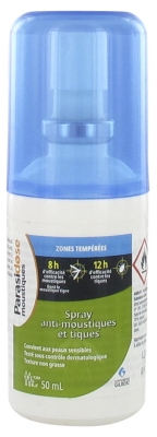 Parasidose Moustiques Zones Tempérées Spray Anti-Moustiques et Tiques 50 ml