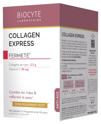 Biocyte Collagen Express Anti-Aging Wygładzone Zmarszczki 180 Kapsułek