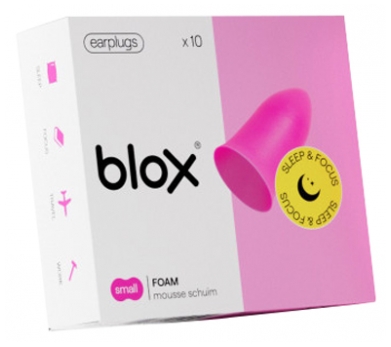Blox Sleep & Focus Bouchons d'Oreille en Mousse Small 10 Unités - Couleur : Rose