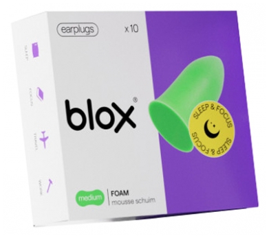 Blox Sleep & Focus Foam Ear Plugs Medium 10 Sztuk