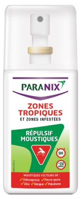 Paranix Répulsif Moustiques Zones Tropiques et Zones Infestées Spray 90 ml