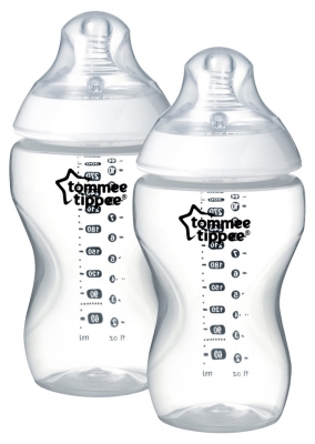 Tommee Tippee Closer to Nature 2 Butelki do Karmienia 340 ml 3 Miesiące i Więcej - Kolor: Przezroczysty