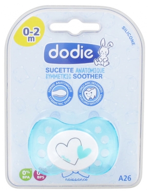 Dodie Symmetric Silicone Soother 0-2 Months N°A26 - Model: Heart 1
