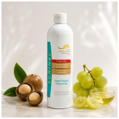 Ecrinal Intenzivna nega las ANP 2+ Družinski ultra nežen šampon 400 ml