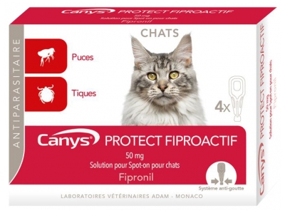 Canys Protect Fiproactif Solution pour Spot-on Chats 4 Pipettes