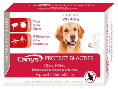 Canys Protect Soluzione Spot-on Bi-Attiva per Cani 20-40 kg 4 Pipette