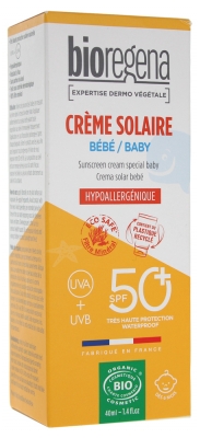 Bioregena Crème Solaire Bébé Bio SPF50+ 40 ml