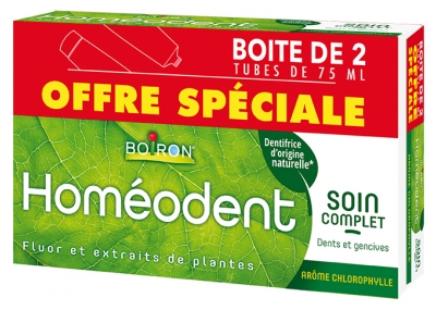 Boiron Homéodent Soin Complet Dents et Gencives Lot de 2 x 75 ml - Arôme : Chlorophylle