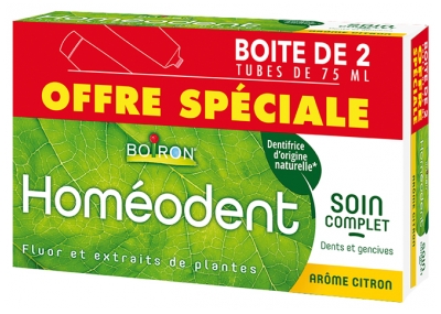 Boiron Homéodent Soin Complet Dents et Gencives Lot de 2 x 75 ml - Arôme : Citron